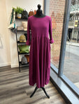 Ribbed Jersey Cotton Dress - Magenta