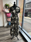 V Neck Maxi Dress - Black