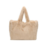 Extra Large Faux Fur Bag - Cream