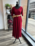 Wide Leg Jersey Jumpsuit - Wine