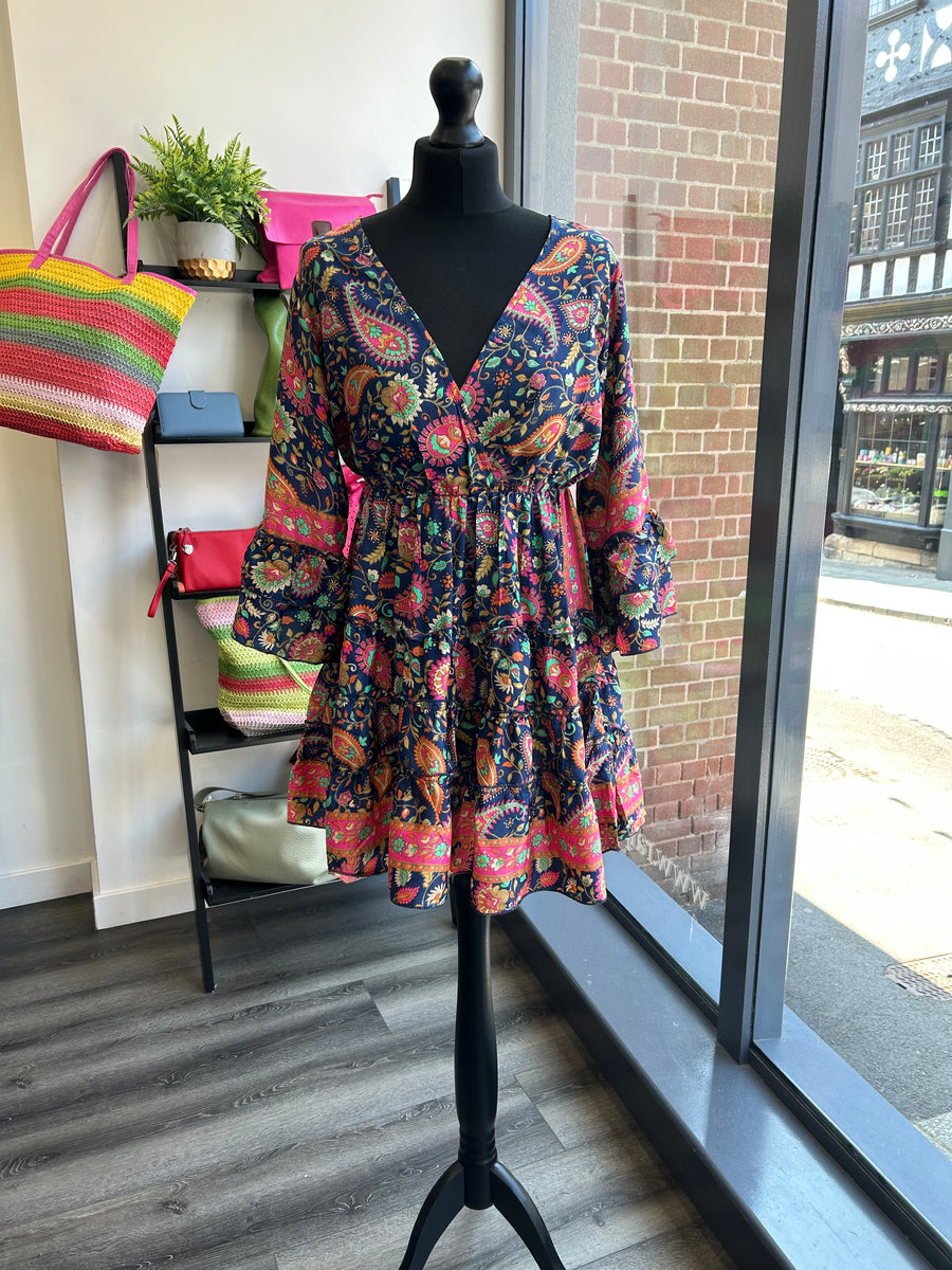 Short Silk Dress - Navy – Ralph & Rupert