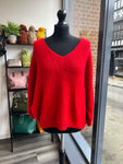 V Neck Batwing Knit Jumper