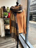 Wool Blend Animal Print Scarf