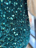 Velvet Sequin Skirt - Emerald