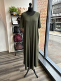 Wide Leg Jersey Jumpsuit - Khaki