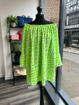 Textured Cheesecloth Bardot Top - Lime