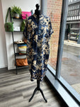 V Neck Floral Dress - Navy