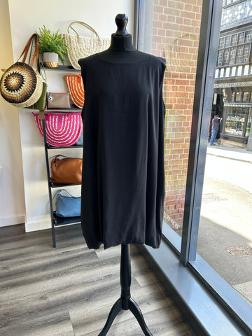 Bubble Hem Sleeveless Dress - Black