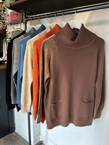 2 Pocket Cowl Neck Jumpers