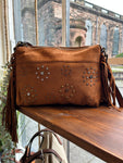 Crossbody Faux Suede Bag - Tan