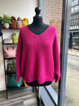 V Neck Batwing Knit Jumper