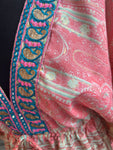Short Silk Kimono Dress - Peach