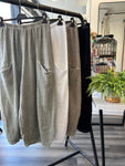 Sack Linen Barrel Leg Trousers