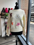 Sequin Daisy Jumper - Cream