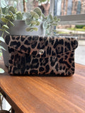 Leather Metallic Animal Print Purse