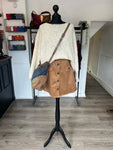 Suedette A Line Button Skirt - Camel