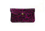 Leather Metallic Animal Print Purse