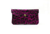 Leather Metallic Animal Print Purse