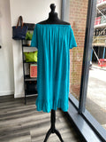 Cheesecloth Bardot Dress - Teal