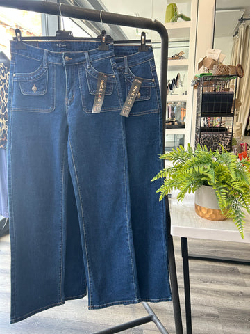 Wide Leg Denim Jeans