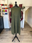 Needlecord Smock Dress - Khaki