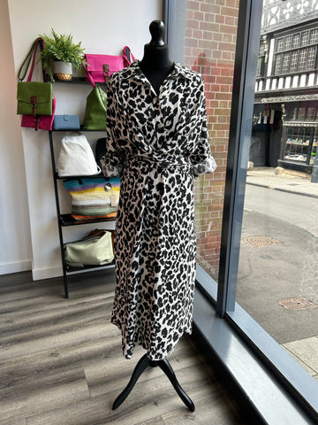 Animal Print Shirt Dress