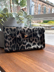 Leather Metallic Animal Print Purse