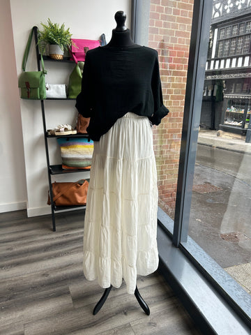 Cotton Maxi Skirt - Stone