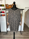 Longline Animal Print Fine Knit Top
