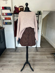 Suedette A Line Button Skirt - Chocolate