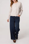 Frill Hem Cardigan - Stone