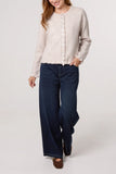Frill Hem Cardigan - Stone