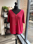 V Neck Cotton Knit Cardigan