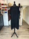 Needlecord Midi Smock Dress - Black