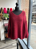 Slouchy V Neck Knit Jumper