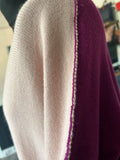 Two Tone V Neck Thin Knit Jumper