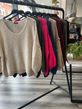 Slouchy V Neck Knit Jumper