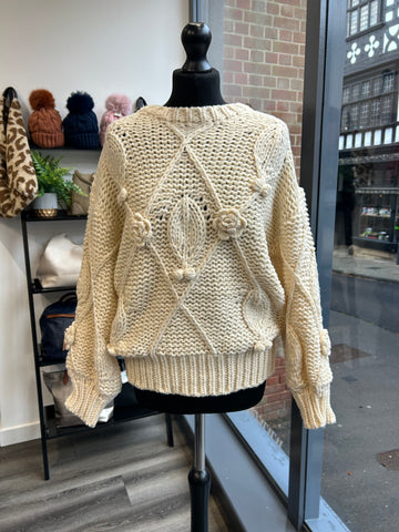 Chunky Cable Knit Jumper - Cream