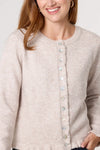 Frill Hem Cardigan - Stone