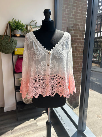 Embroidered Ombre Top - Pink