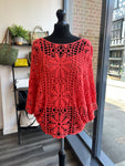 Crochet Batwing Top - Coral
