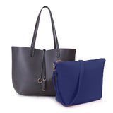 Reversible 2in1 Tote Bag - Charcoal/French Navy