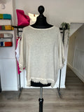 Linen Blend Frayed Edge Top