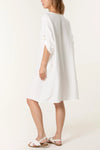 V Neck Dress - White