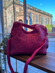 2in1 Crossbody Perforated Bag - Hot Pink