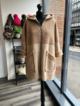 Sherpa Hooded Coat - Camel
