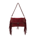 Faux Suede Crossbody Bag
