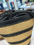 Rattan Crossbody Bucket Bags