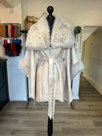Faux Fur Kimono Coat