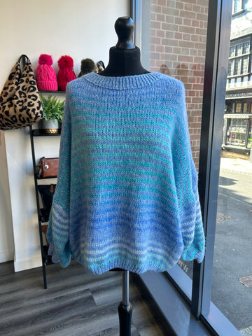 Slouchy Knit Jumper - Blue